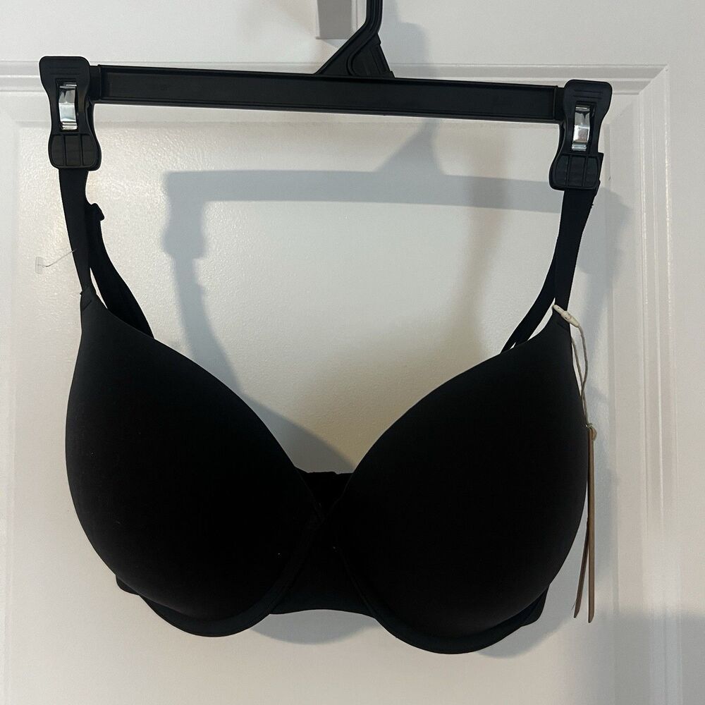 NWT SKIMS Fits Everybody T Shirt Bra 32DDD Onyx Black Underwire Smooth